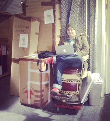 NyShipping employee bundles up the warehouse to work